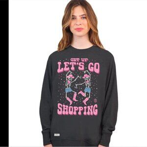 SIMPLY SOUTHERN BLACK "LET'S GO SHOPPING" SWEATSHIRT